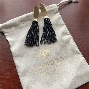 Kendra Scott Black & Gold Tassel Earrings